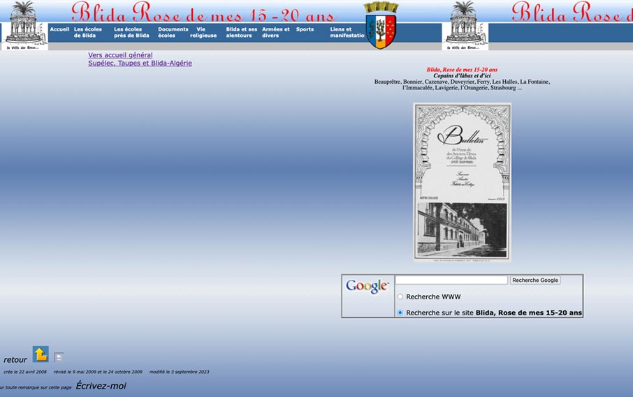 La vie à BLIDA, entre 15 et 20 ans.