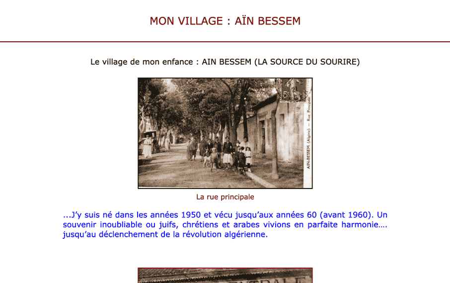 AÏN BESSEM : souvenirs d’un petit village.